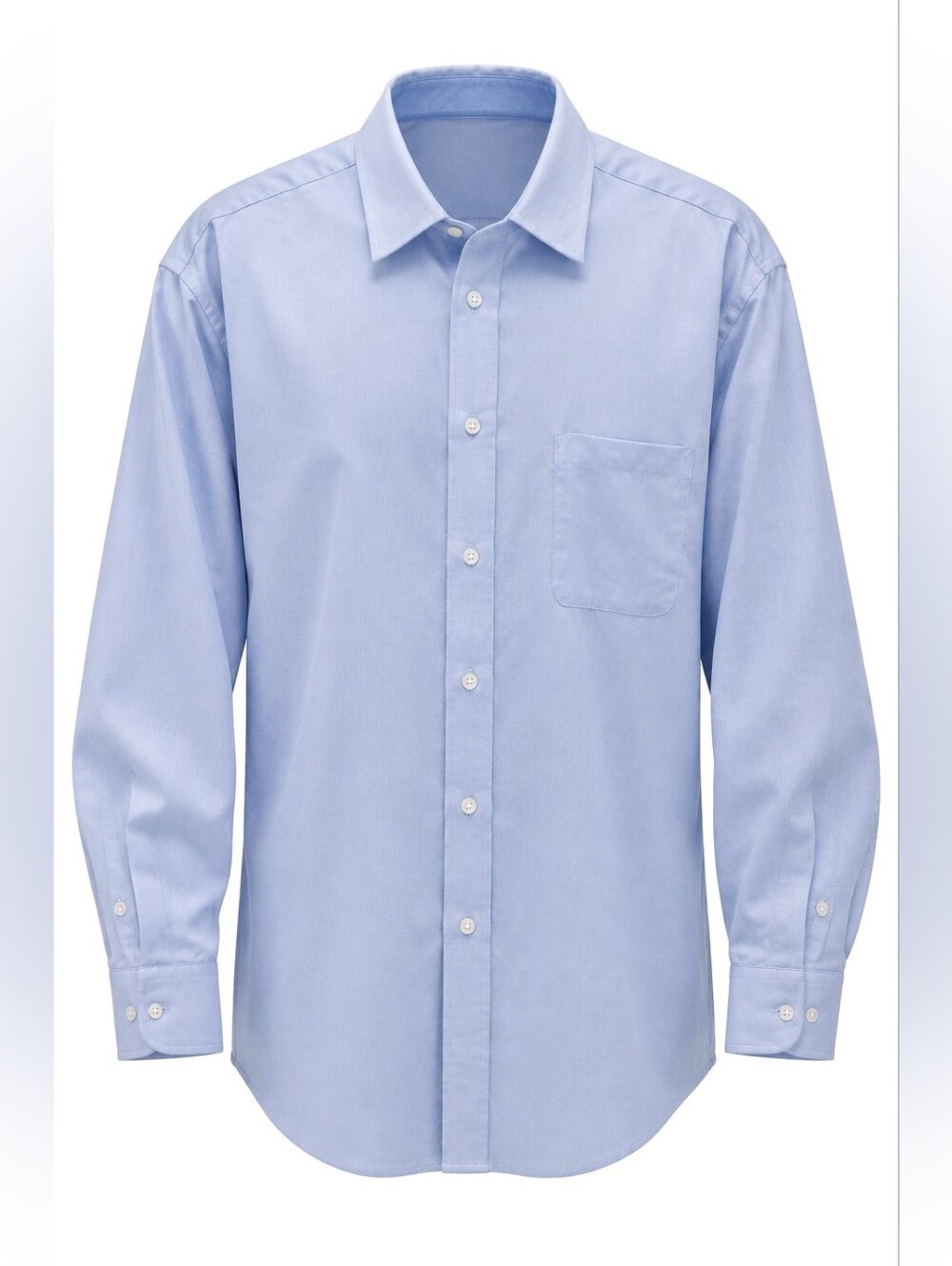 NWT Chaps Stretch Collar Men's Light Blue Classic Button-Down Dress Shirt 15.5